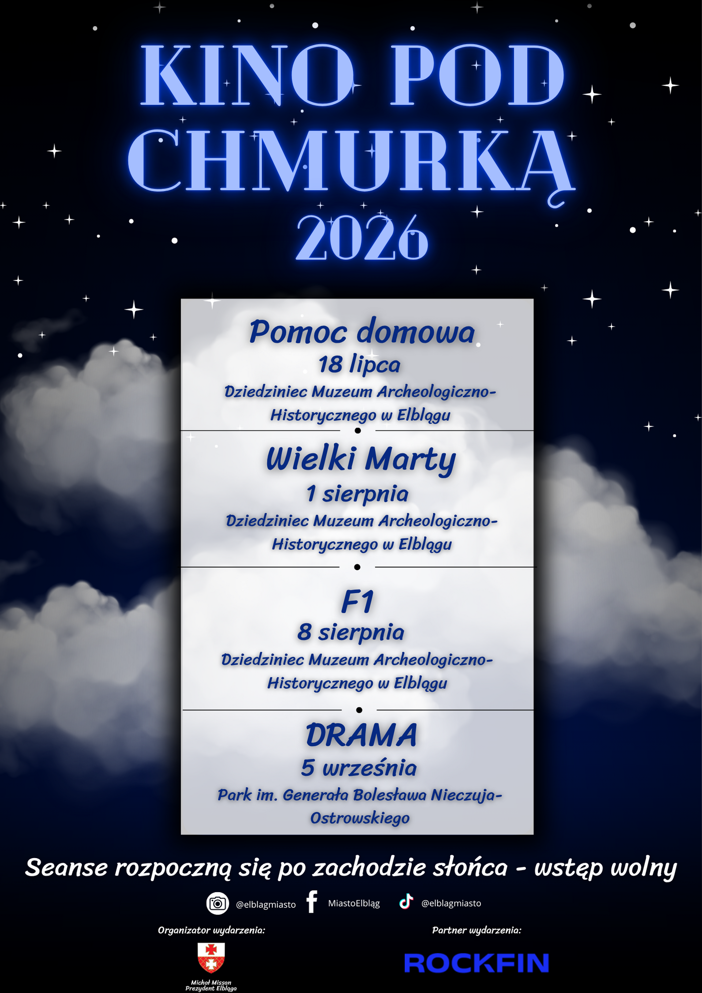 Elbląg, Kino pod chmurką zaprasza Elbląg, Kino pod chmurką zaprasza