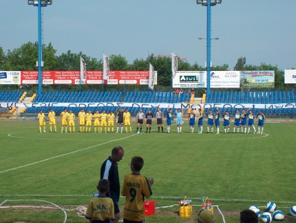 Elbląg, Pierwszy sparing: Arka - Olimpia 1:0 (piłka nożna)