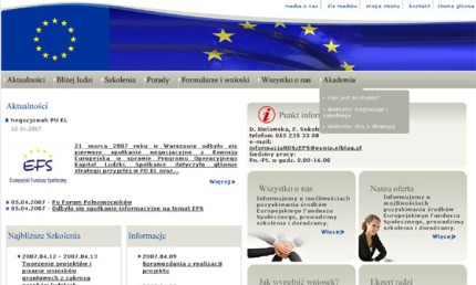 Elbląg, Regionalny Ośrodek EFS w sieci