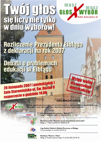Elbląg, Twój głos liczy się nie tylko w dniu wyborów