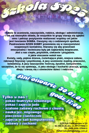 Elbląg, SP 25 zaprasza