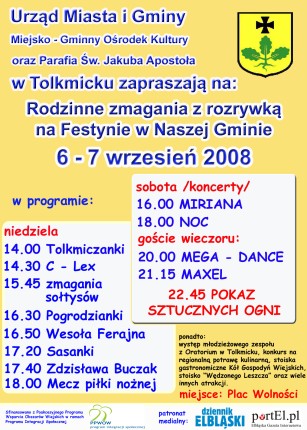 Elbląg, Tolkmicko zaprasza do wspólnej zabawy Elbląg, Tolkmicko zaprasza do wspólnej zabawy