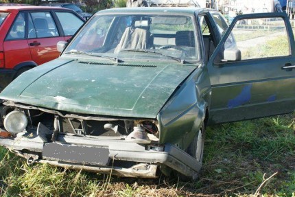 Elbląg, Tak wygląda skradziony vw golf po kolizji drogowej, którą spowodował pijany 39-latek