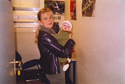 Elbląg, Na zdjęciu pani Asia z dzieckiem.