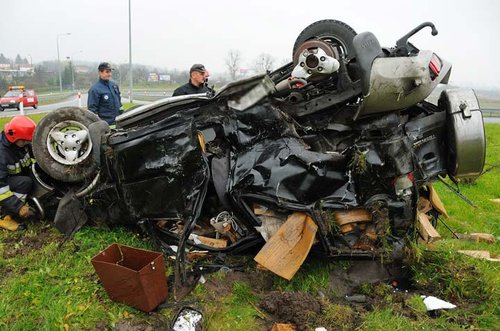 Elbląg, Węzeł Wschód - wypadek na zjeździe z S22
