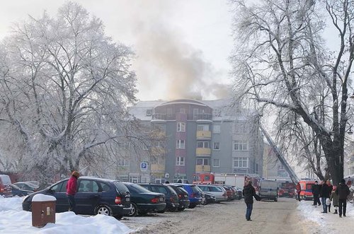 Elbląg, Pożar kamienicy na Bałuckiego Elbląg, Pożar kamienicy na Bałuckiego