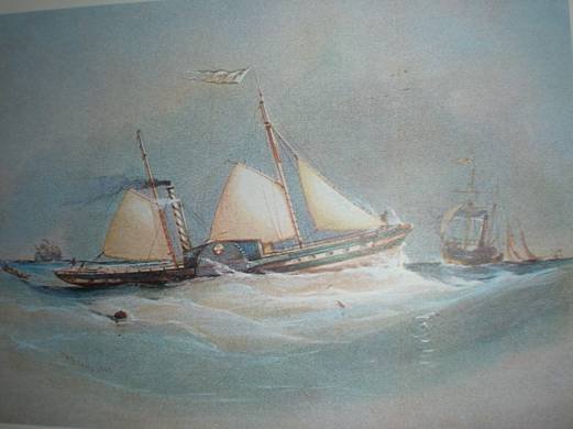 Elbląg, Parowy bocznokołowiec Die Schwalbe (Jaskółka). Elbląg, Parowy bocznokołowiec Die Schwalbe (Jaskółka).