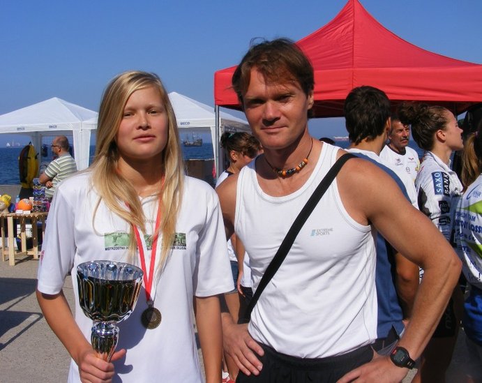 Elbląg, Paulina Załucka z trenerem Bogusławem Tołwińskim Elbląg, Paulina Załucka z trenerem Bogusławem Tołwińskim