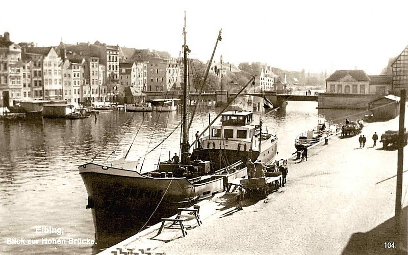 Elbląg, Widok na Most Wysoki (Hohe Brücke)