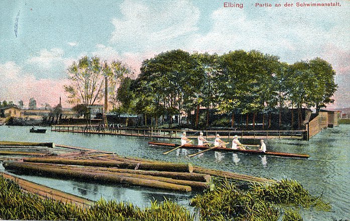 Elbląg, Czwórka ze sternikiem na rzece Elbląg Elbląg, Czwórka ze sternikiem na rzece Elbląg