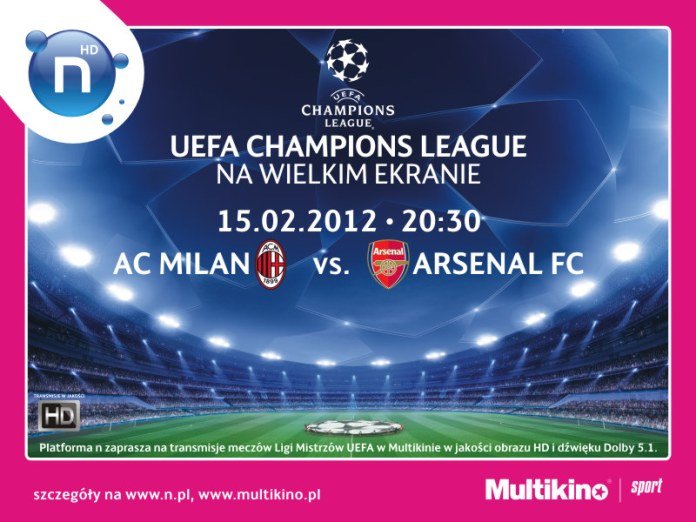 Elbląg, Milan – Arsenal na wielkim kinowym ekranie