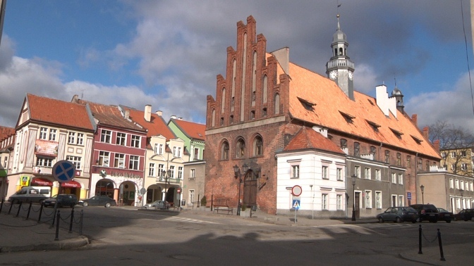 Elbląg, (kadr z materiału filmowego) Elbląg, (kadr z materiału filmowego)