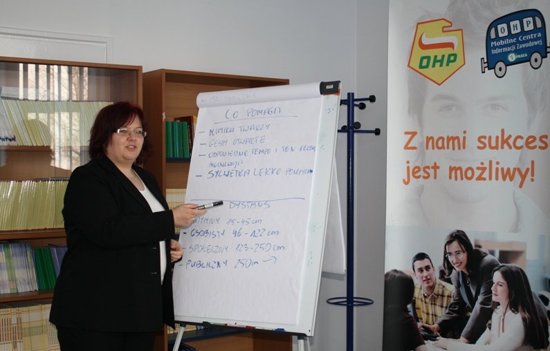 Elbląg, Lider klubu pracy Anna Nosarzewska podczas zajęć z młodzieżą