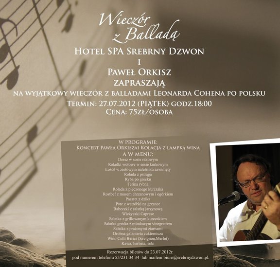 Wyjątkowy koncert utworów Leonarda Cohena w Kadynach
