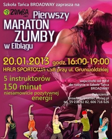 Elbląg, Maraton Zumby: wygraj wejściówkę