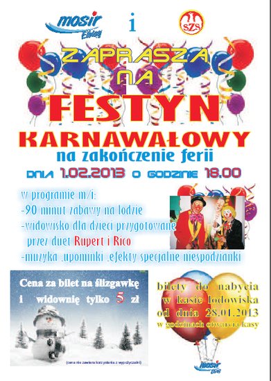 Elbląg, Festyn karnawałowy na lodowisku „Helena” Elbląg, Festyn karnawałowy na lodowisku „Helena”