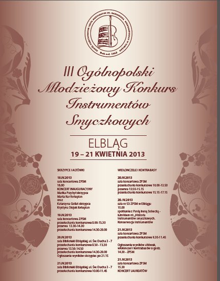 Elbląg, Ogólnopolski Konkurs Instrumentów Smyczkowych