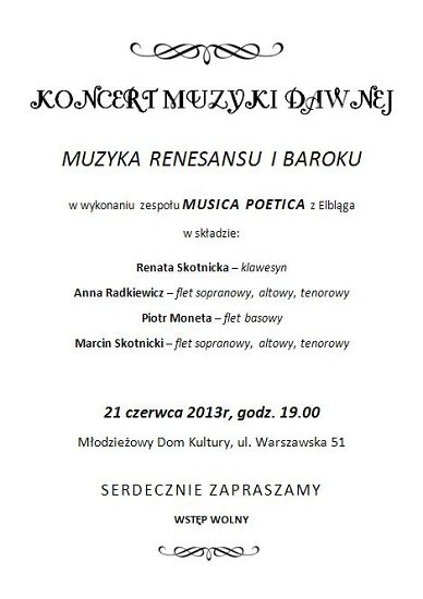 Elbląg, Koncert Musica Poetica