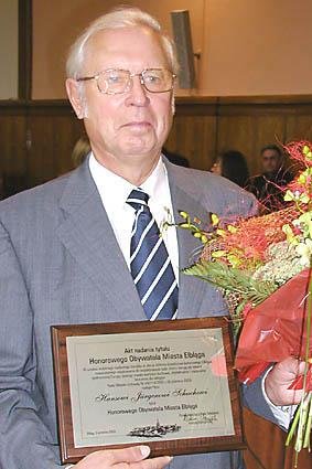 Elbląg, Hans-Jurgen Schuch, Honorowy Obywatel Elbląga, Elbląg, Hans-Jurgen Schuch, Honorowy Obywatel Elbląga,