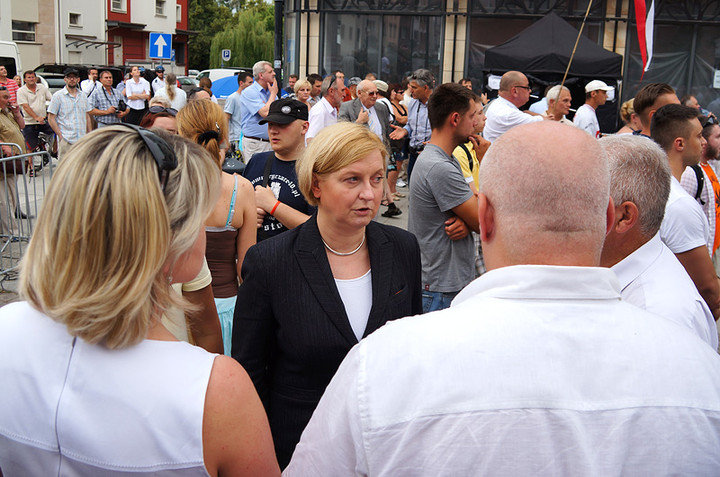 Elbląg, Anna Fotyga na Starym Rynku