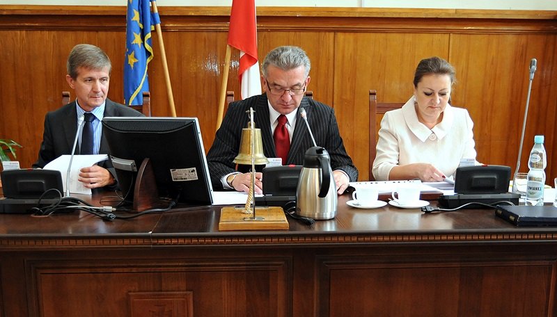 Elbląg, Sławomir Malinowski (z lewej), Janusz Nowak i Małgorzata Adamowicz (PiS)