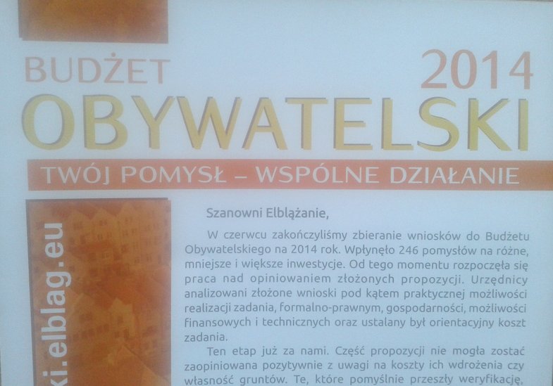 Elbląg, Budżet Obywatelski – rewelacja czy kit? Elbląg, Budżet Obywatelski – rewelacja czy kit?