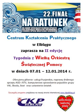 Elbląg, Tydzień z WOŚP w CKP