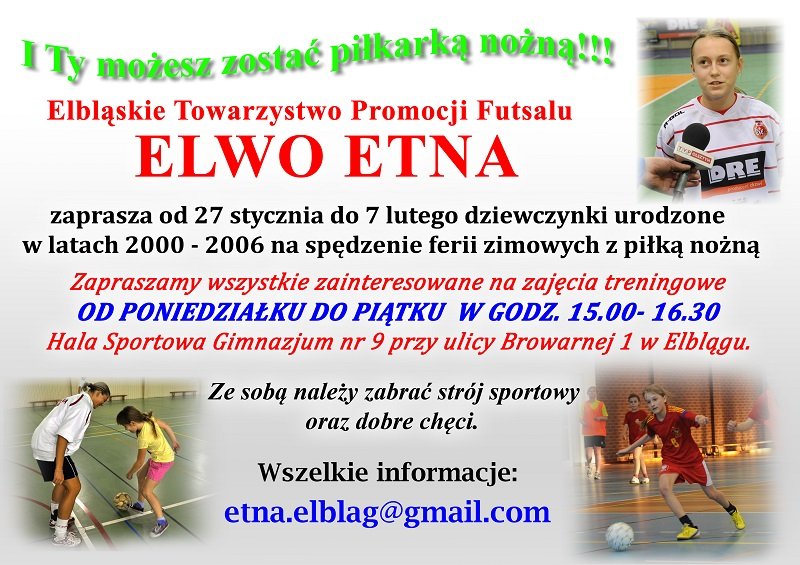 Elbląg, Sportowe ferie z ELWO ETNA Elbląg Elbląg, Sportowe ferie z ELWO ETNA Elbląg
