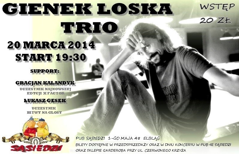 Elbląg, Gienek Loska Trio u Sąsiadów: wygraj bilety Elbląg, Gienek Loska Trio u Sąsiadów: wygraj bilety