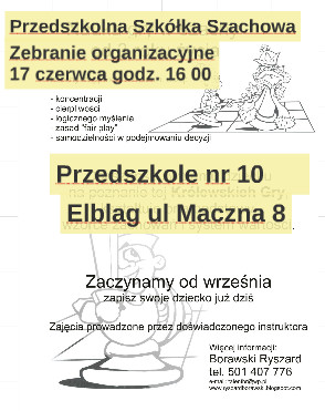 Szkółka szachowa w Przedszkolu nr 10