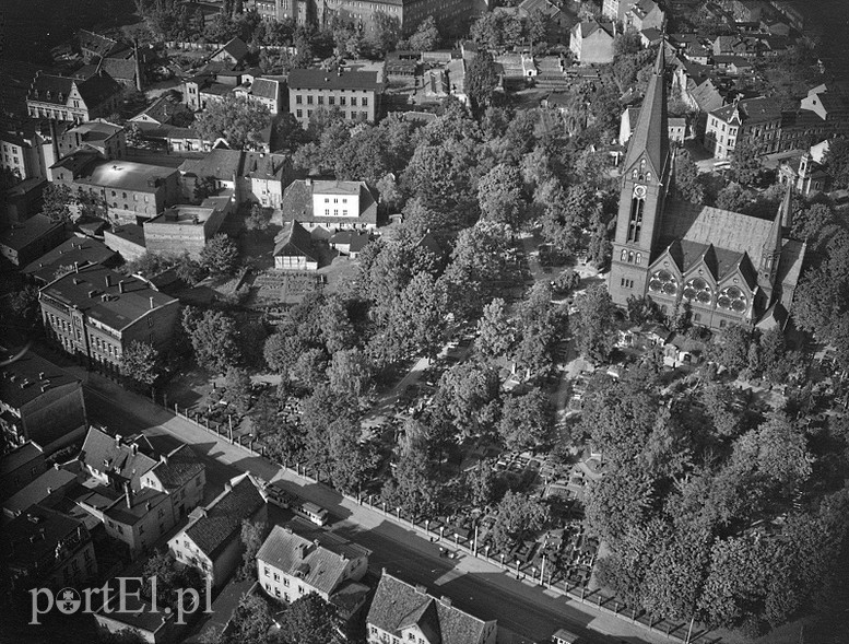 Elbląg, Grobla św. Jerzego z lotu ptaka przed wojną
