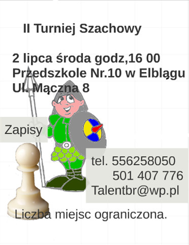 Elbląg, Turniej szachowy dla przedszkolaków