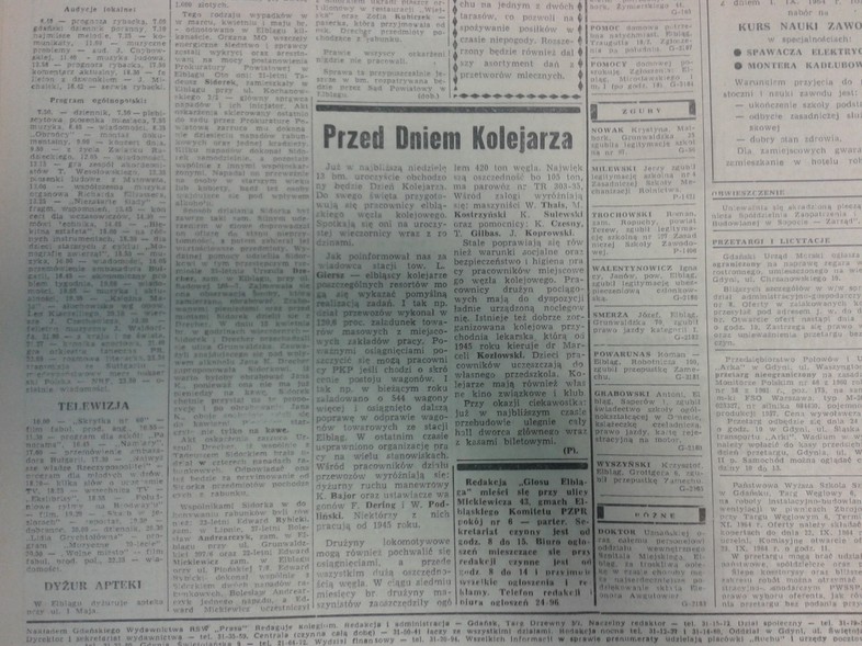 Elbląg, Przed Dniem Kolejarza