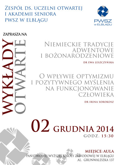 Elbląg, Wykłady otwarte w PWSZ w Elblągu Elbląg, Wykłady otwarte w PWSZ w Elblągu