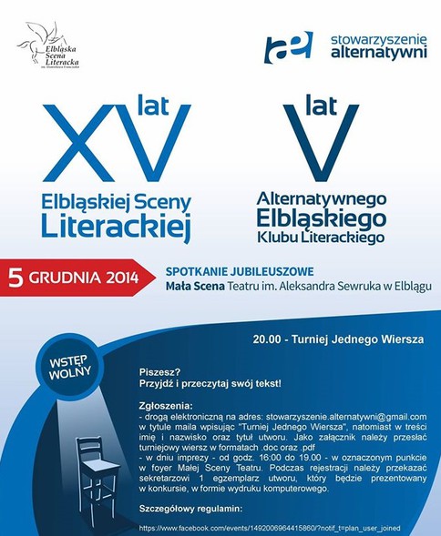 Elbląg, Zaprezentuj się w Turnieju Jednego Wiersza