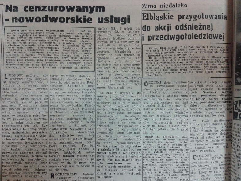 Elbląg, Zima niedaleko