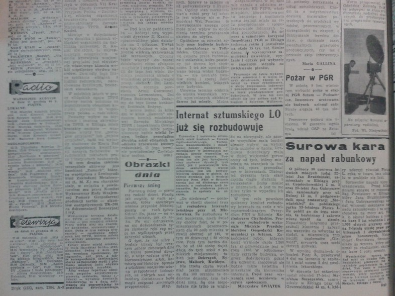 Elbląg, Pierwszy śnieg