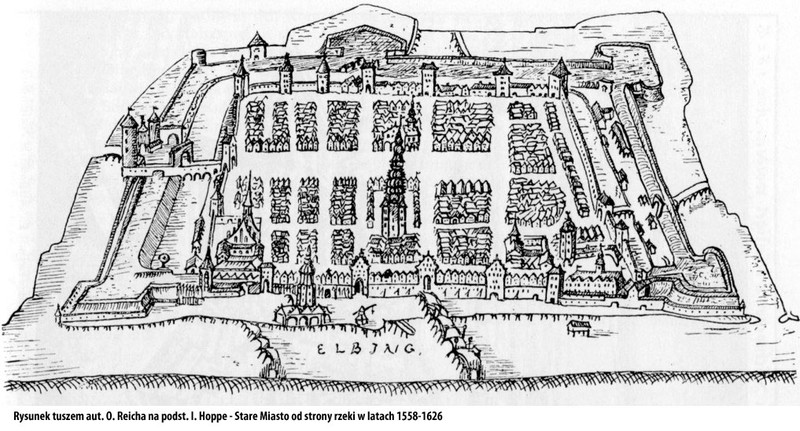 Elbląg, System obronny średniowiecznego Elbląga, w głębi ulica Przymurze (archiwum autora) Elbląg, System obronny średniowiecznego Elbląga, w głębi ulica Przymurze (archiwum autora)