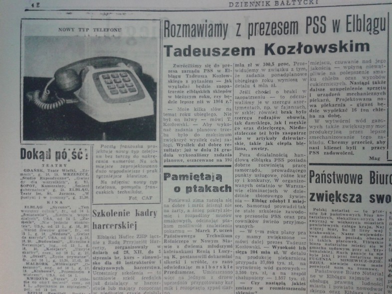 Elbląg, Nowy typ telefonu Elbląg, Nowy typ telefonu