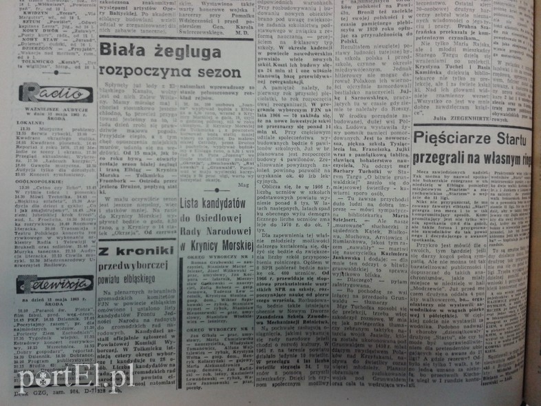 Elbląg, Biała żegluga rozpoczyna sezon