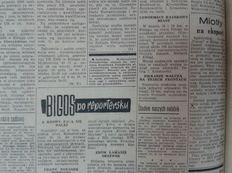 Elbląg, Miotły na eksport