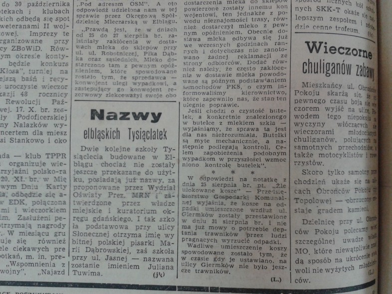 Elbląg, Wieczorne chuliganów zabawy