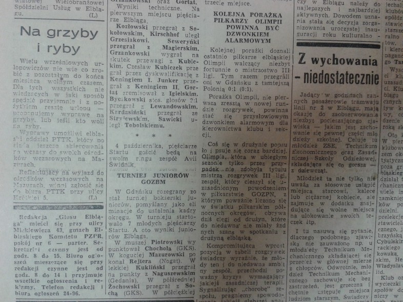 Elbląg, Na grzyby i ryby