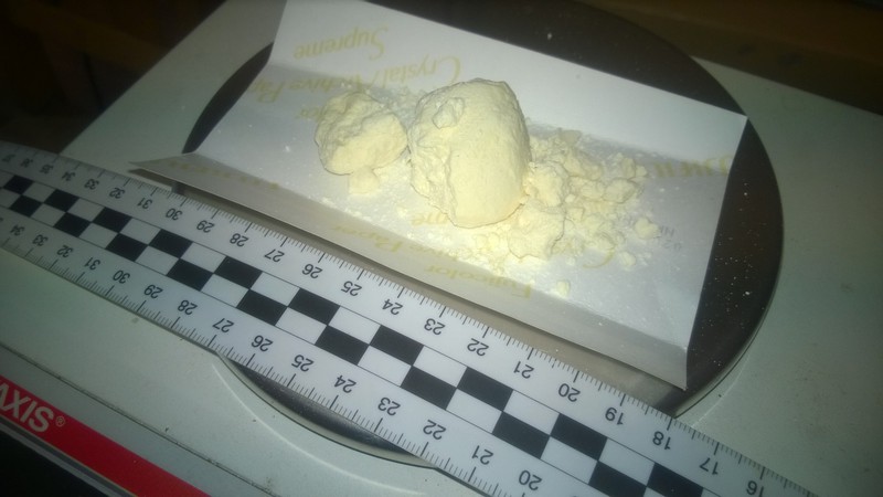 Elbląg, 20 gramów amfetaminy, które zabezpieczyli policjanci kryminalni,