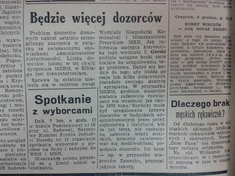 Elbląg, Dlaczego brak męskich rękawiczek?