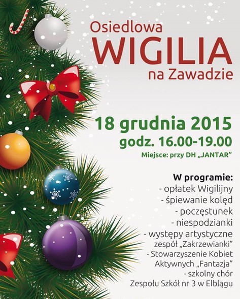 Elbląg, Osiedlowa wigilia na Zawadzie Elbląg, Osiedlowa wigilia na Zawadzie