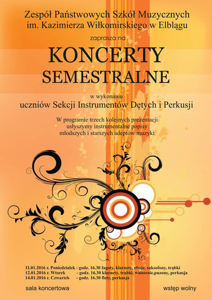 Elbląg, Styczniowe koncerty w szkole muzycznej