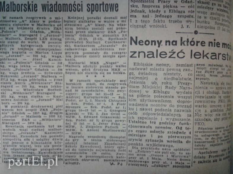 Elbląg, Neony, na które nie można znaleźć lekarstwa