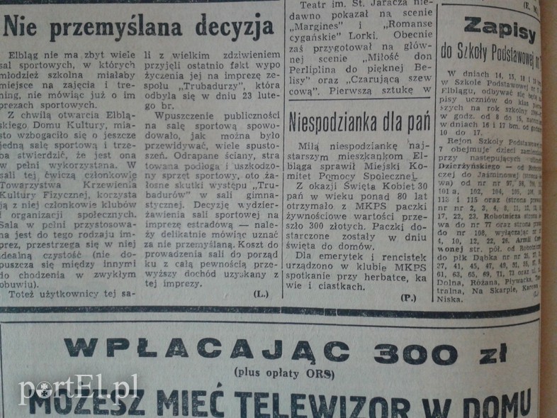 Elbląg, Niespodzianka dla pań