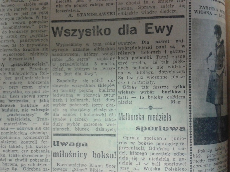 Elbląg, Wszystko dla Ewy
